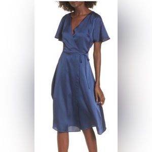 J.o.A satin wrap dress